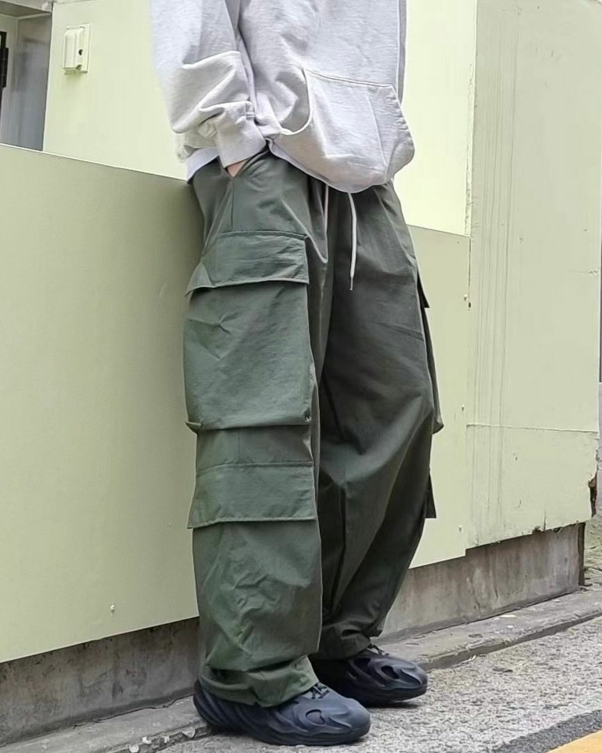 淨色工裝鬆身褲 P2817