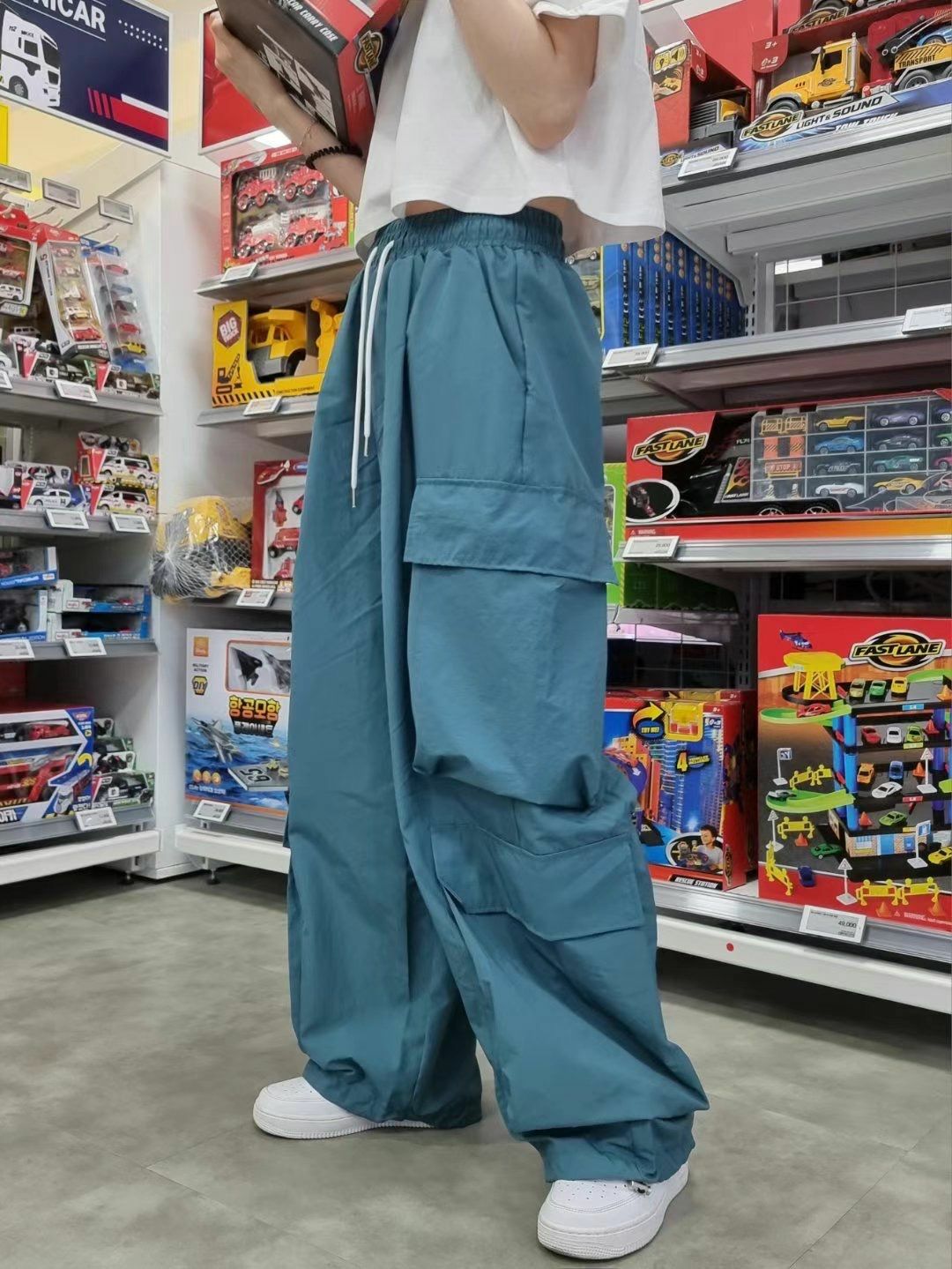 淨色工裝鬆身褲 P2817