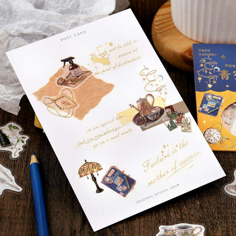 雜貨市_青空蚤之市 45枚 箔押和紙貼紙包｜日本 BGM