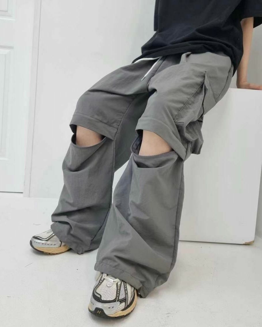 淨色工裝鬆身褲 P2822