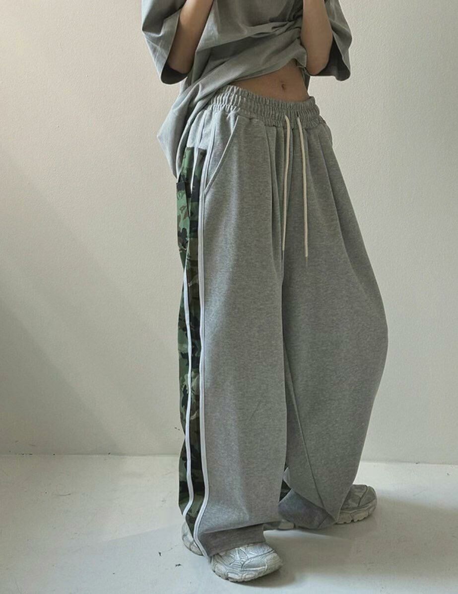 拼迷彩棉質運動褲 P2820