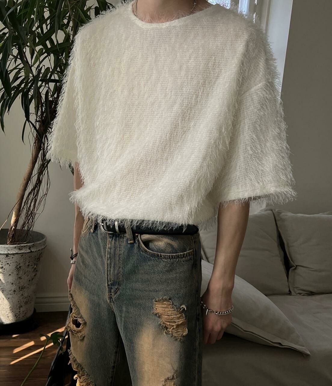 淨色毛線短袖Tee T5140