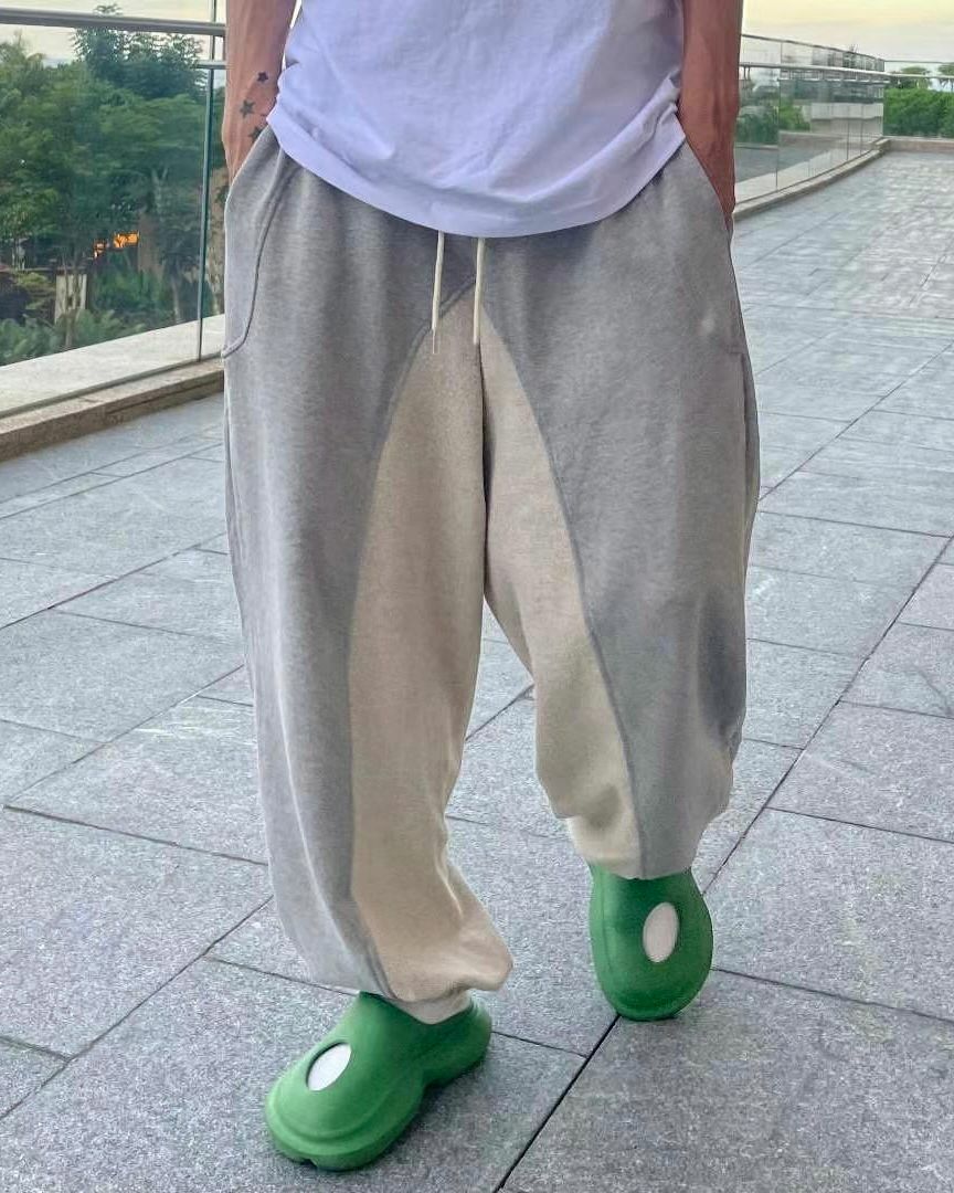 拼布束腳棉質運動褲 P2627