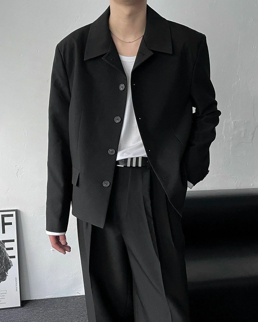 淨色短身西裝褸 Crunky_youth-027JK