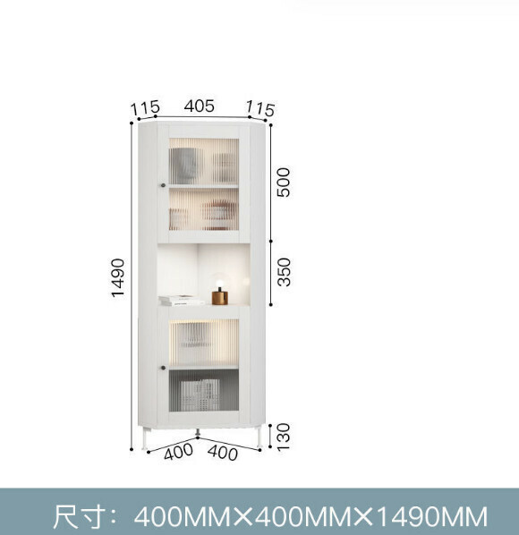 熱推實木牆角櫃儲物櫃（1.49米白色）