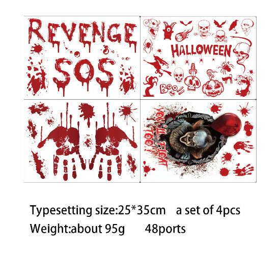 Halloween stickers decorated window stickers (25*35CM*4)