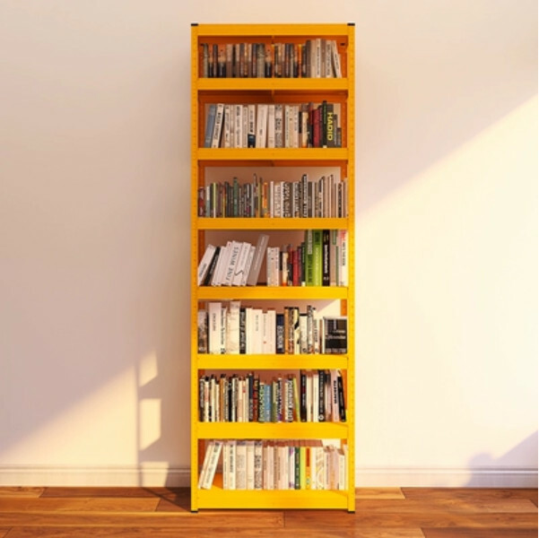 New iron color kitchen cabinet bookshelf shoe cabinet bathroom storage cabinet shelf [80x40x228cm] 8 layers yellow