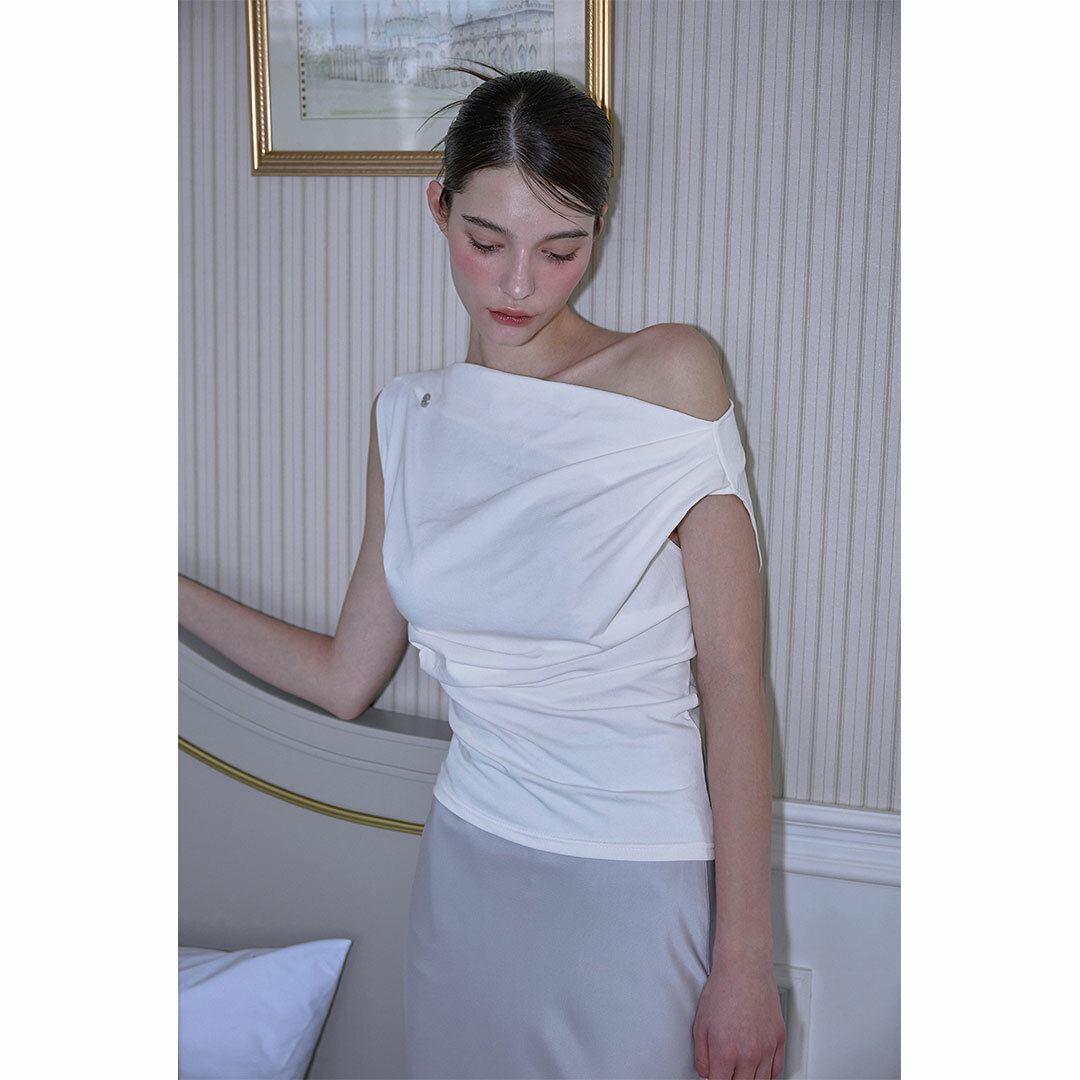 ◆Rose Frantz◆ Drape Off Shoulder Sleeveless Black Rose Frantz Drape Off Shoulder Sleeveless [Black] | KAZUE