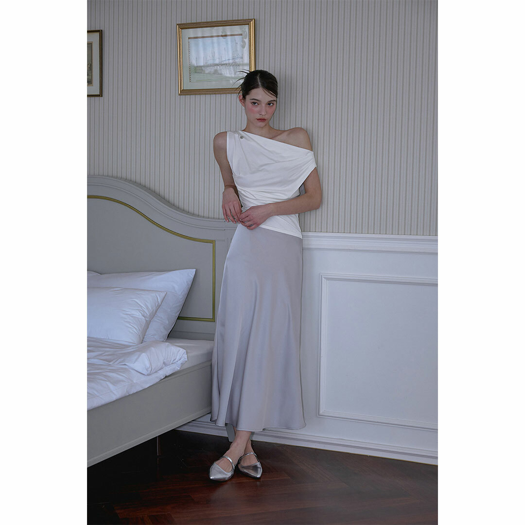 Rose Frantz】【網店限定】Drape Off Shoulder Sleeveless [White