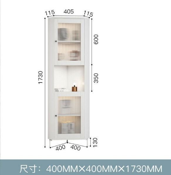 熱推實木牆角櫃儲物櫃（1.73米白色）