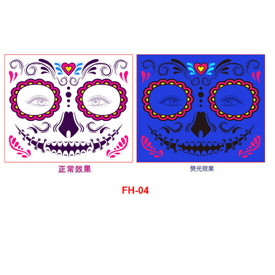 Fluorescent Halloween tattoo party dance face sticker (FH-04)