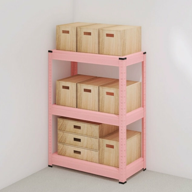 New iron color combination cabinet shelf multi-layer storage cabinet bookshelf display rack [60x30x80cm] 3 layers pink