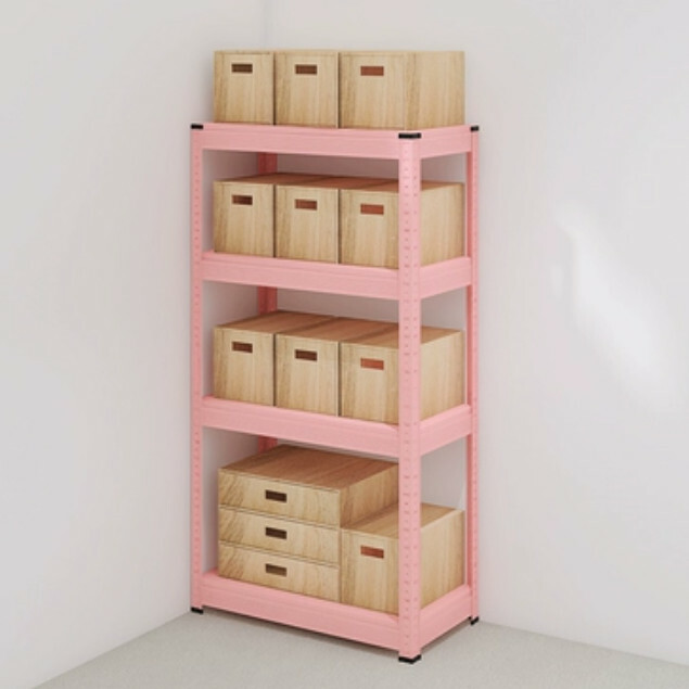 New iron color combination cabinet shelf multi-layer storage cabinet bookshelf display rack [60x30x114cm] 4 layers pink