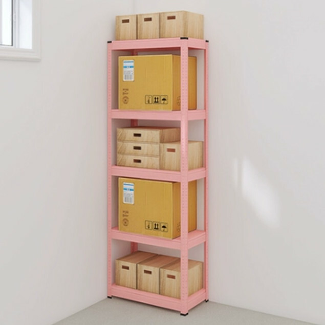 New iron color combination cabinet shelf multi-layer storage cabinet bookshelf display rack [60x30x171cm] 5 layers pink