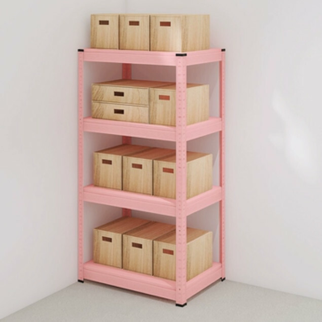 New iron color combination cabinet shelf multi-layer storage cabinet bookshelf display rack [60x40x114cm] 4 layers pink