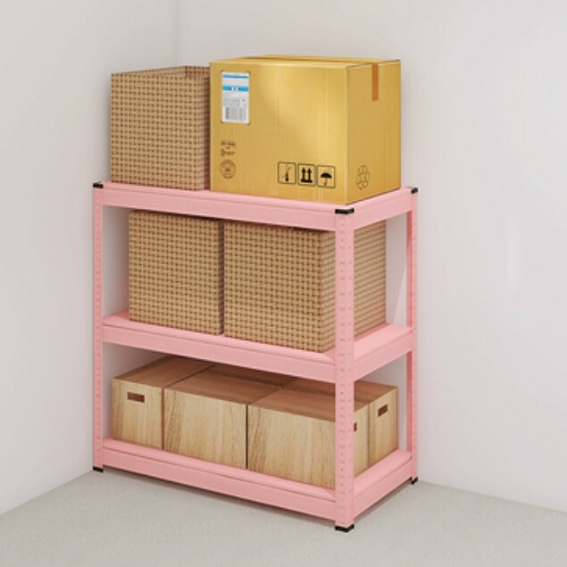 New iron color combination cabinet shelf multi-layer storage cabinet bookshelf display rack [80x40x80cm] 3 layers pink