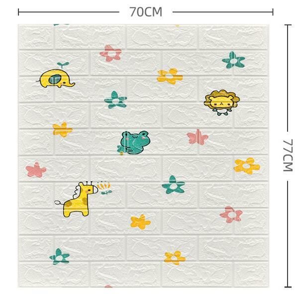3d wall stickers self-adhesive wallpaper (cartoon animal white)