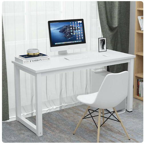 New computer desk office desk study table (100x60x75cm) white + white feet