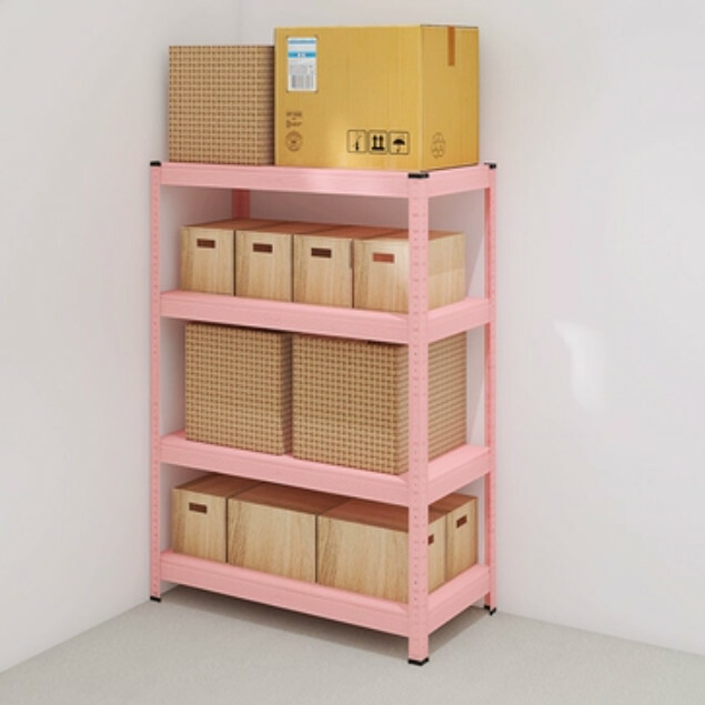 New iron color combination cabinet shelf multi-layer storage cabinet bookshelf display rack [80x40x114cm] 4 layers pink