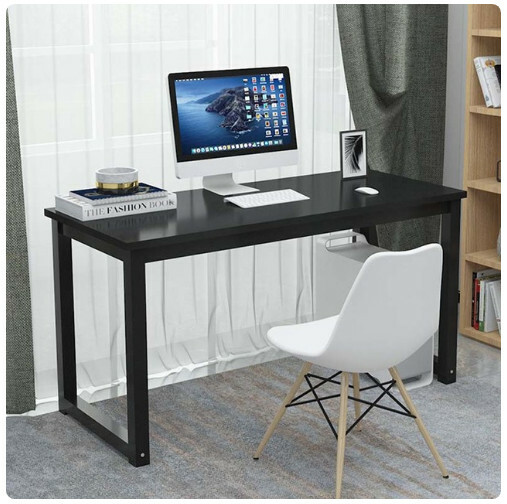 New computer desk office desk study table (100x60x75cm) black + black feet