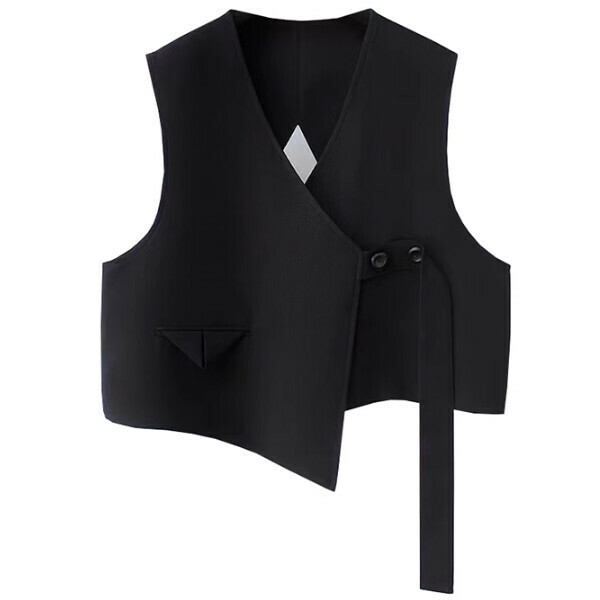 Hot recommended irregular hollow suit vest (black) (S/M/L size, please contact customer service after placing the order to deliver the size)