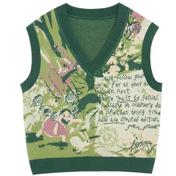 熱推卡通提花針織（綠色）（S/M/L碼，下單後請與客服聯繫發貨尺碼）
