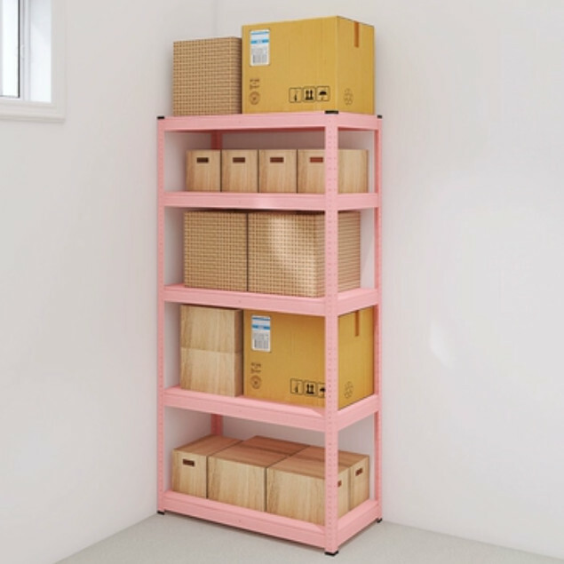 New iron color combination cabinet shelf multi-layer storage cabinet bookshelf display rack [80x40x160cm] 5 layers pink
