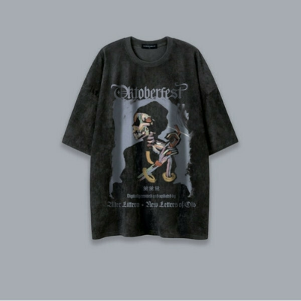 Popular SAYLAM American street retro color [Skeleton Clown] Black Please contact customer service to confirm the size after placing an order