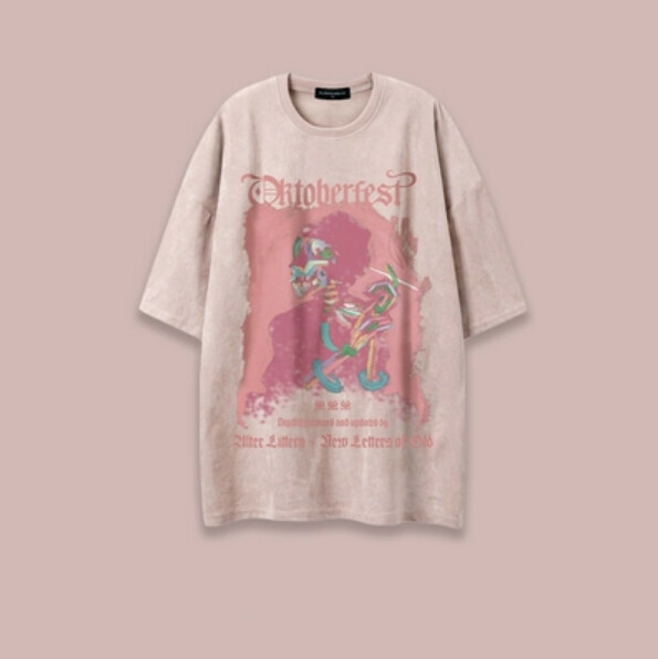 Popular SAYLAM American street retro color [Skeleton Clown] Pink Please contact customer service to confirm the size after placing an order