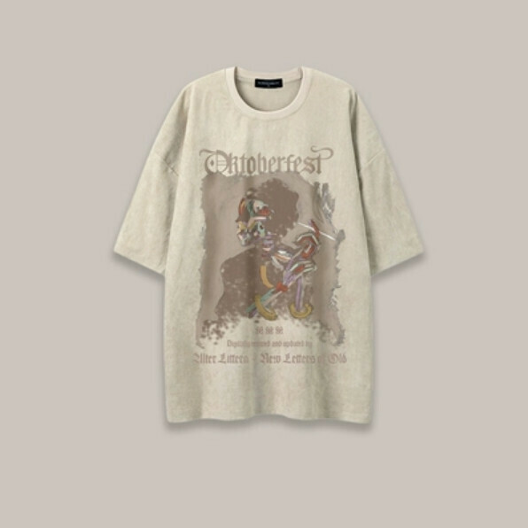Popular SAYLAM American street retro color [Skeleton Clown] Apricot color Please contact customer service to confirm the size after placing an order