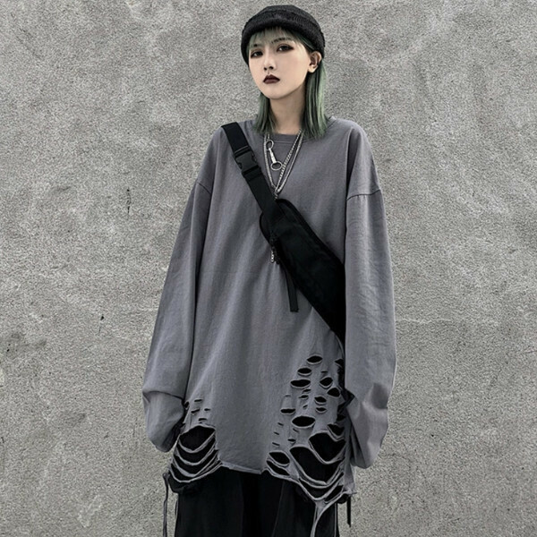 Hot recommended loose version of women's bottoming shirt (grey) (M/L/XL, please contact customer service after placing the order for shipping size)