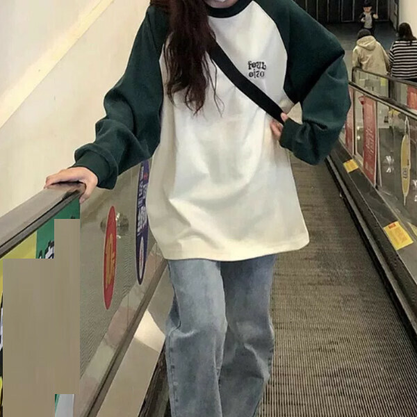Hot Recommended Round Neck T-Shirt (White with Green) (S/M/L/XL/2XL Please contact customer service for shipping sizes after placing an order)