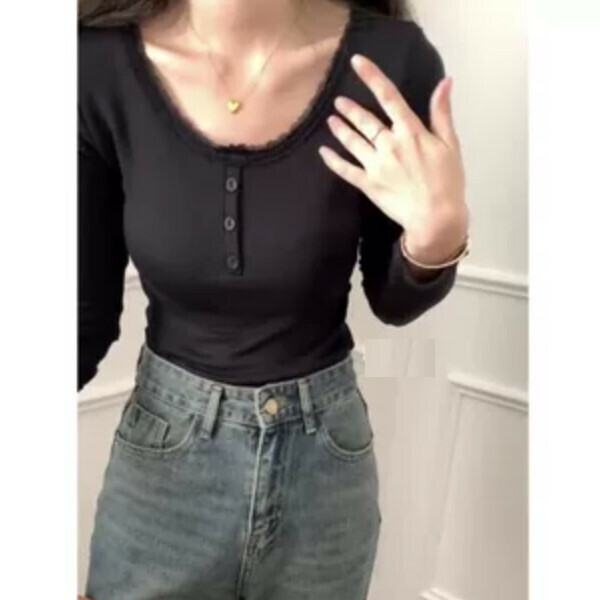 Hot Recommended Slim Fit Short Bottoming Shirt (Black) (S/M/L/XL sizes will be shipped after you place the order and contact customer service)
