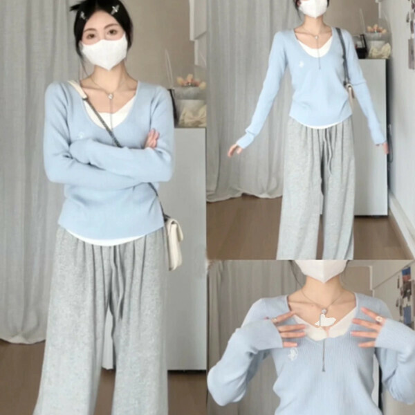Hot recommended short inner layering shirt (blue) (S/M/L/XL sizes will be shipped after you place the order and contact customer service)