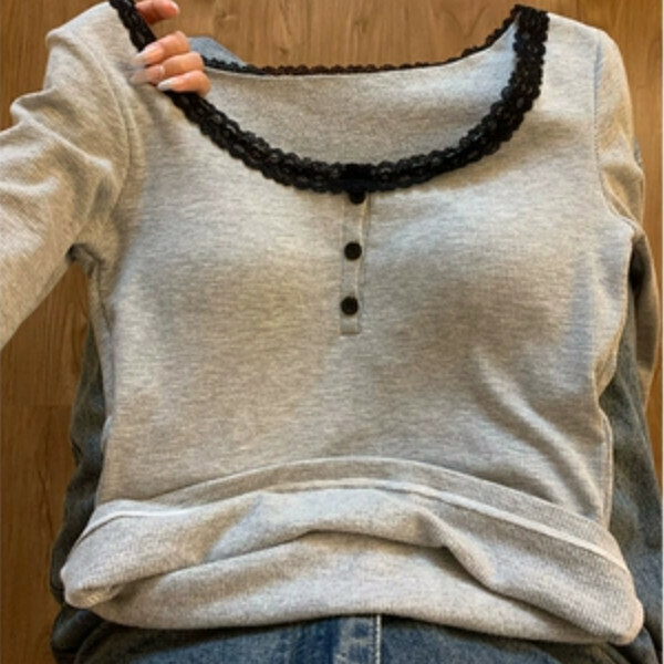 Hot Recommended Slim Fit Short Bottoming Shirt (Gray) (S/M/L/XL sizes will be shipped after you place the order and contact customer service)