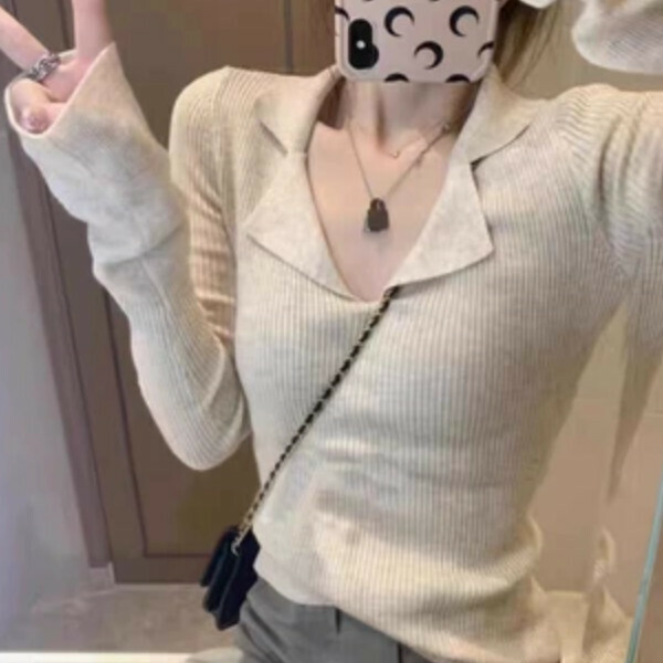 Hot recommended slim-fitting bottoming shirt (apricot color) (S/M/L/XL sizes will be shipped after you place the order and contact customer service)