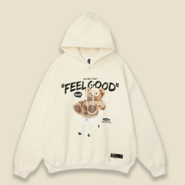 Hot Recommended SAYLAM American Street Retro Color [Shopping Cart Bear] White Please contact customer service to confirm the size after placing the order