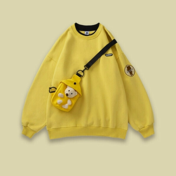 Hot Recommended SAYLAM American Street Retro Color [Crossbody Bear] Yellow Please contact customer service to confirm the size after placing an order