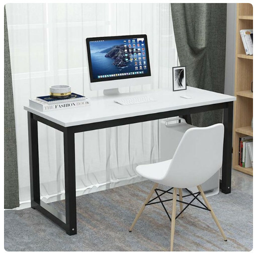 New computer desk office desk study table (100x60x75cm) white + black feet