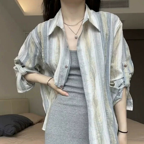 熱推長袖襯衣（圖片色）（S/M/L/XL/2XL下單後與客服聯系發貨的尺碼）    