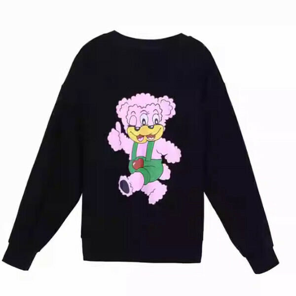Hot recommended bear print sweatshirt (black) (S/M/L size, please contact customer service after placing the order for delivery size)