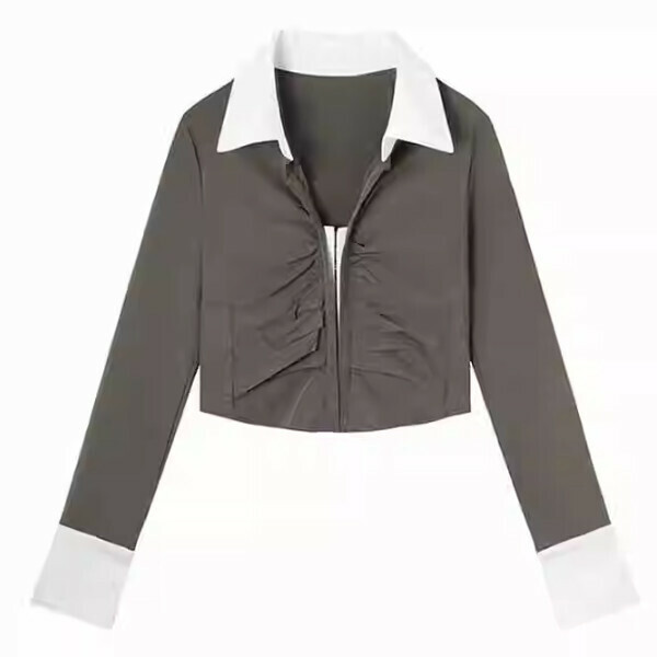 Hot recommended spliced ​​POLO collar shirt (military green) (S/M/L size, please contact customer service after placing the order to deliver the size)