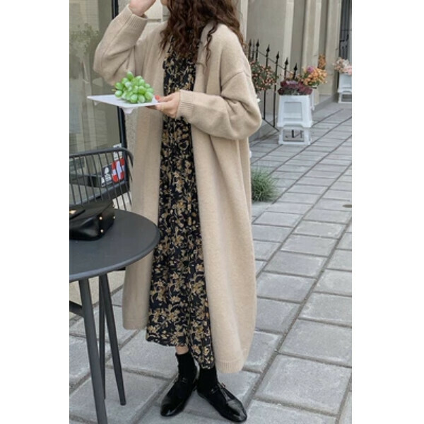 Hot Recommended Sweater Clothing Loose Full Body Jackets and Sweaters Versatile Style [Apricot Color] One Size