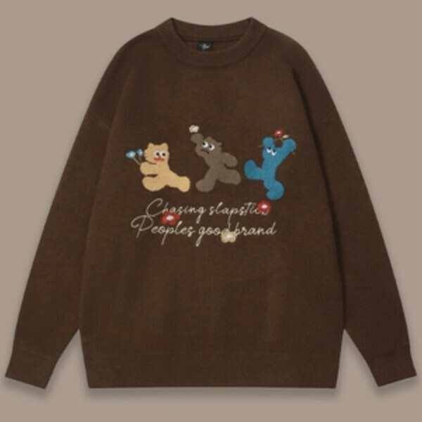 Hot Recommended SAYLAM American Street Retro Color [Chasing Kittens] Dark Brown Please contact customer service to confirm the size after placing an order