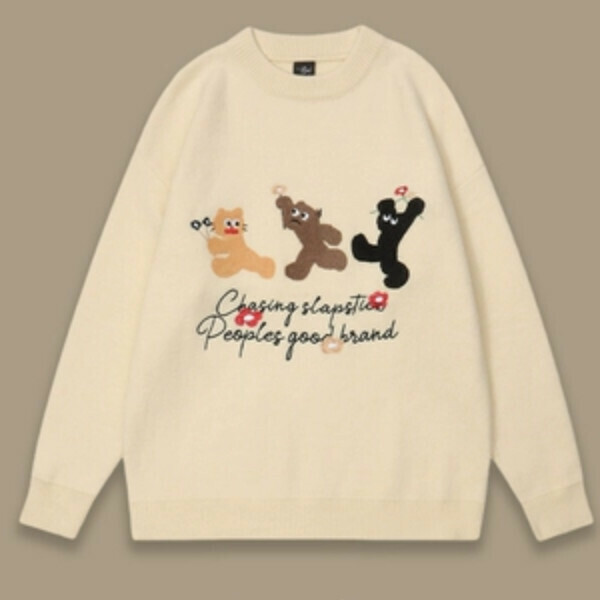 Hot Recommended SAYLAM American Street Retro Color [Chasing Kittens] Apricot Please contact customer service to confirm the size after placing an order