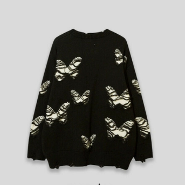 Hot Recommended SAYLAM American Street Retro Color [Van Gogh Butterfly] Black Please contact customer service to confirm the size after placing an order