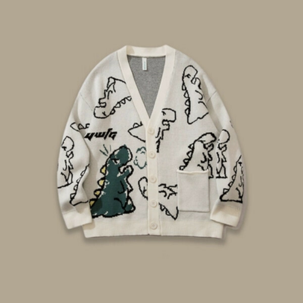 Hot Recommended SAYLAM American Street Retro Color [The Roaring Dragon] White Please contact customer service to confirm the size after placing the order