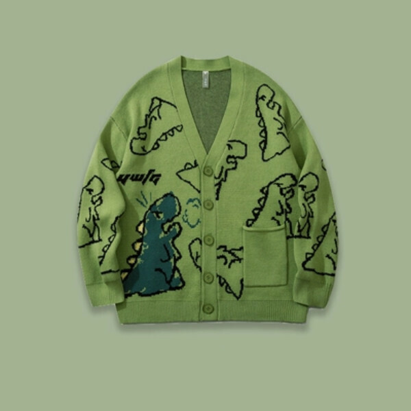 Hot Recommendation SAYLAM American Street Retro Color [Evil Dragon Roaring] Green Please contact customer service to confirm the size after placing the order