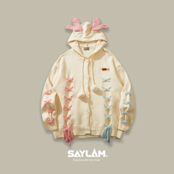 Popular SAYLAM American street retro color [Elk Lost His Way] Apricot color Please contact customer service to confirm the size after placing the order