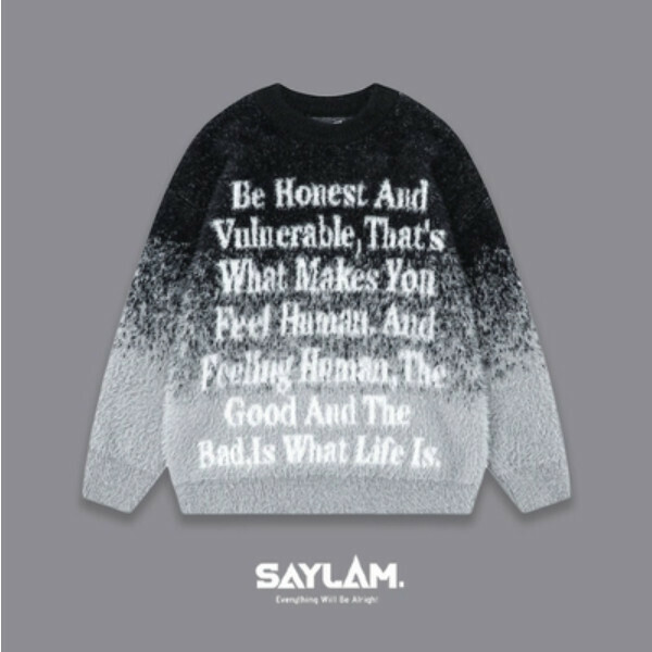 Hot Recommendation SAYLAM American Street Retro Color [Words Cannot Express Meaning] Black Please contact customer service to confirm the size after placing an order